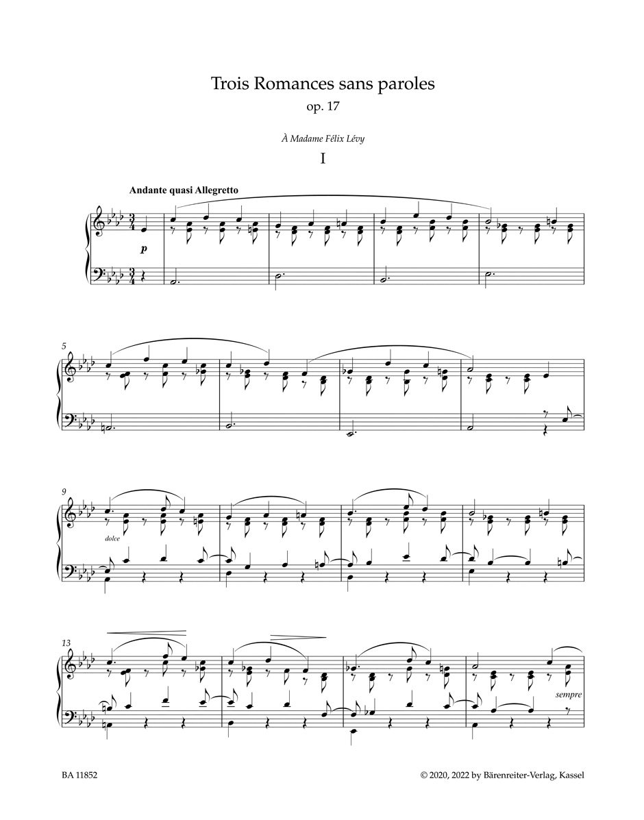 3 Romances Sans Paroles - Piano - FAURÉ - Partition - Piano