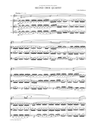 Second Oboe Quartet - Score - Colin Matthews - Partition