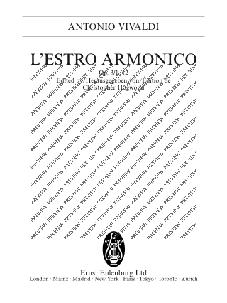 L' Estro Armonico Opus 3 N° 1/12 - VIVALDI - Partition - Petit format