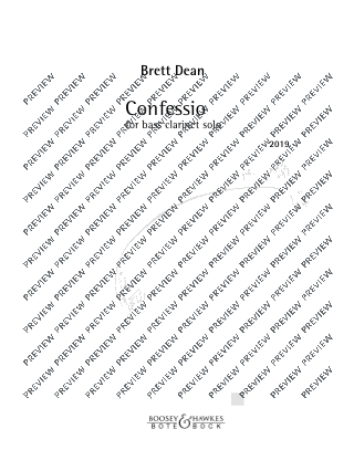 Confessio - Brett Dean - Partition - Clarinette